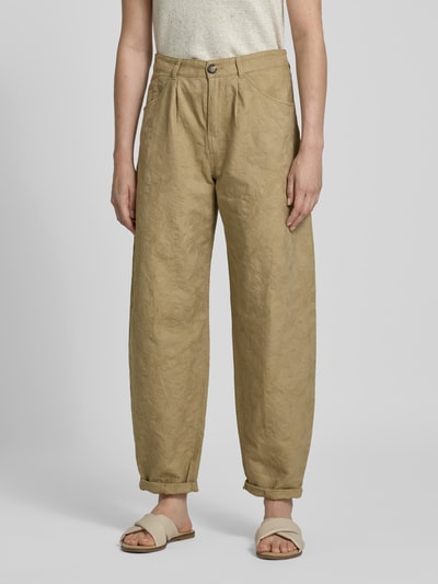 Christian Berg Woman Stoffhose aus Baumwoll-Leinen-Mix Taupe 4