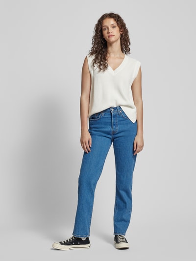Levi's® Jeansy o kroju regular fit ze szlufkami na pasek model ‘501 CROP JAZZ POP’ Jeansowy niebieski 1