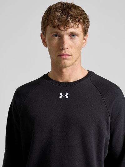 Under Armour Bluza z wyhaftowanym logo i okrągłym dekoltem Czarny 3