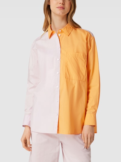 Jake*s Casual Overhemdblouse met contrastinzet Abrikoos - 4