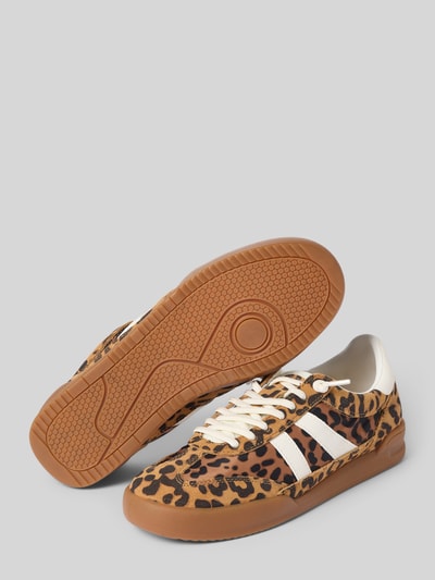 Productfoto, Sneaker uit leer-mix model 'Verdict' van Steve Madden voor dames, afgeronde vorm, vetersluiting, gestructureerde zool, luipaardprint, hakhoogte 3 cm, schachthoogte 7 cm, schachtwijdte 8 cm
