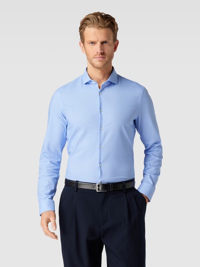 Jake*s Super Slim Fit Business-Hemd mit Haifischkragen Bleu 4
