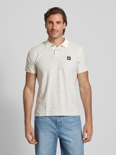 Lerros Regular fit poloshirt met labelbadge Offwhite - 4