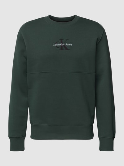 Calvin Klein Jeans Sweatshirt mit Label-Stitching Modell 'LOGO' Petrol 2