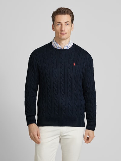 Polo Ralph Lauren Regular Fit Strickpullover aus reiner Baumwolle Modell 'DRIVER' Marine 4