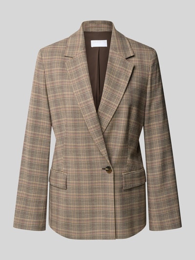 Jake*s Collection Regular Fit Kurzblazer aus Viskose-Mix Schoko 2