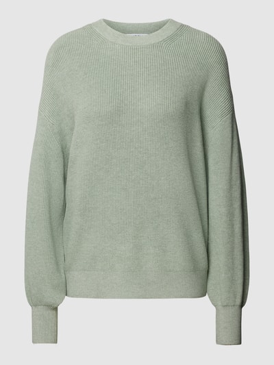 MSCH Copenhagen Sweter z dzianiny o kroju oversized z fakturowanym wzorem model ‘Acentia’ Trzcinowy melanż 2