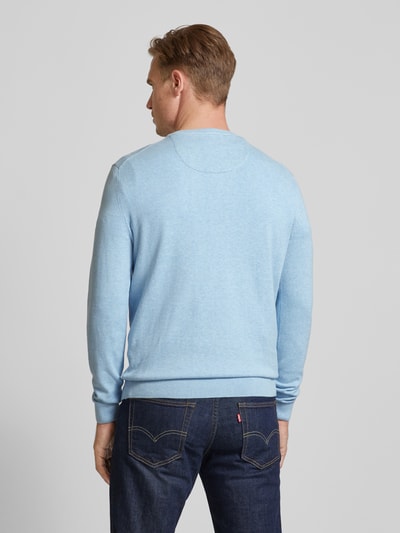 Tom Tailor Regular Fit Strickpullover mit V-Ausschnitt Hellblau 5