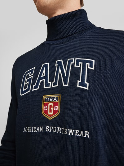 Gant Strickpullover mit Label-Stitching Marine 3