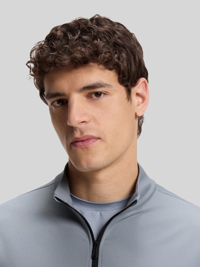 BOSS Green Regular Fit Sweatshirt mit Stehkragen Modell 'SW_Active QZ' Rauchblau 3