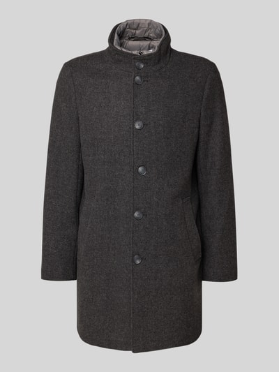 Roy Robson Kurzmantel mit Steppeinsatz und Stehkragen Graphit 2