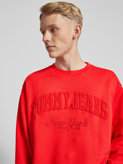 Tommy Jeans Sweatshirt met logostitching Rood - 3