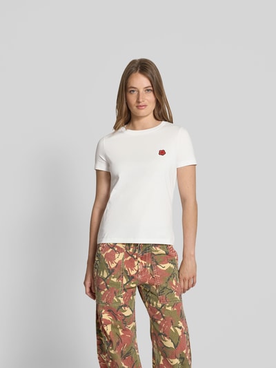 Kenzo T-Shirt mit Logo-Patch Offwhite 4