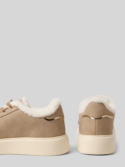Blauer USA Sneaker aus Leder mit Ziersteinbesatz Modell 'VENUS05' Beige 2