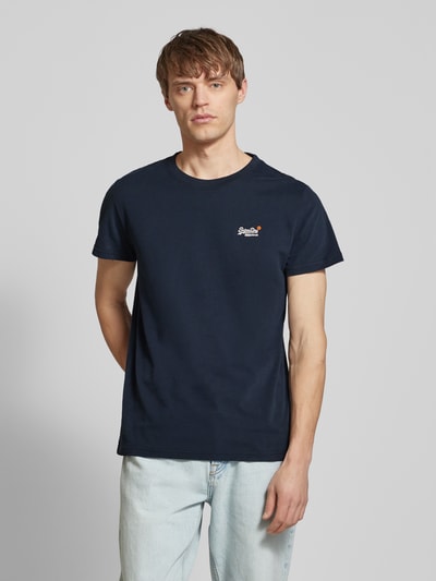 Superdry T-Shirt mit Label-Stitching Dunkelblau 4