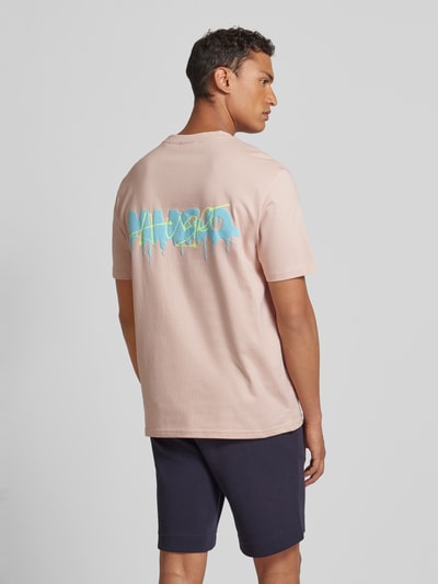 HUGO T-shirt met labelprint, model 'Dindion' Rosé - 5