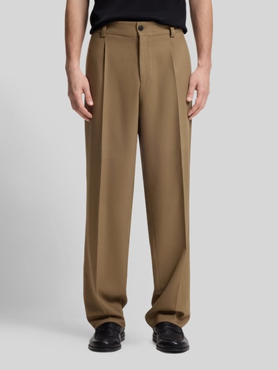 HUGO Relaxed Fit Anzughose mit Bundfalten Beige 4