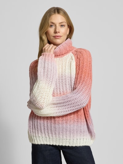 Smith and Soul Sweter z dzianiny z golfem Jasnofioletowy melanż 4