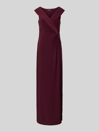 Lauren Ralph Lauren Abendkleid mit Knotendetail Modell 'LEONIDAS' Bordeaux 1