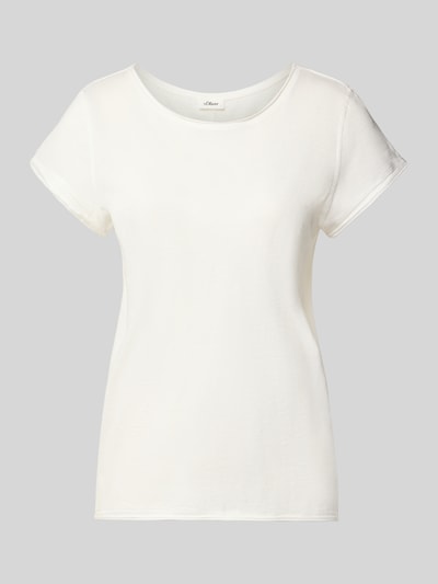Produktfoto, wit Regular Fit t-shirt uit pure katoen van s.Oliver RED LABEL, eenvoudige look zonder details, gladde textuur
