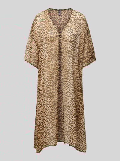 Pieces Oversized Strand-Kaftan in semitransparentem Look Modell 'ATRUD' Hellbraun 1