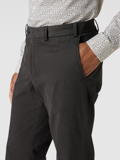 Hiltl Regular fit chino met paspelzakken, model 'PEAKER' Antraciet - 3