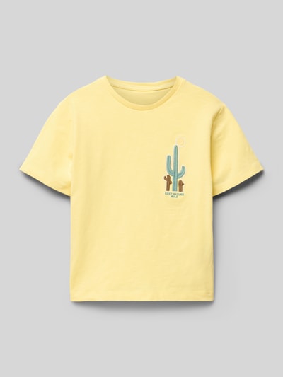Name It Regular Fit T-Shirt mit Stitching Modell 'HELMUT' Hellgelb 1