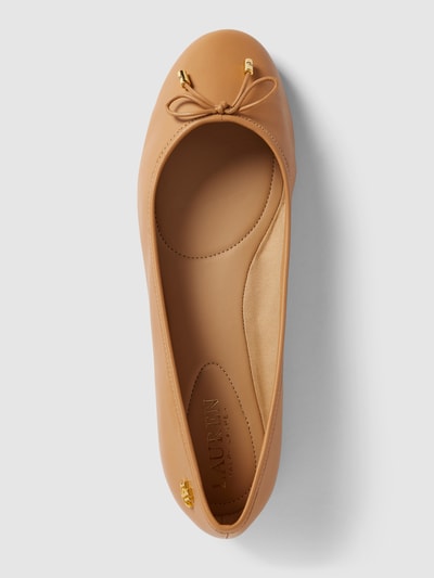 Lauren Ralph Lauren Ballerinas aus Leder Modell 'JAYNA' Camel 5