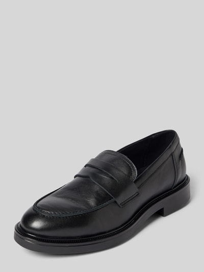 Produktfoto, Loafer mit leicht profilierte Sohle von BIANCO in Schwarz, glatte Optik, abgerundete Passform, sichtbares Logo-Detail.