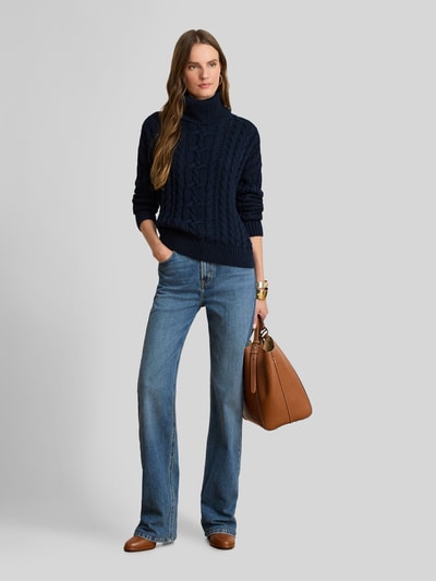 Lauren Ralph Lauren Pullover mit Rollkragen Zopfstrick Marine 1