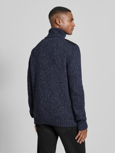 RAGMAN Strickjacke mit gerippten Abschlüssen Marine 5