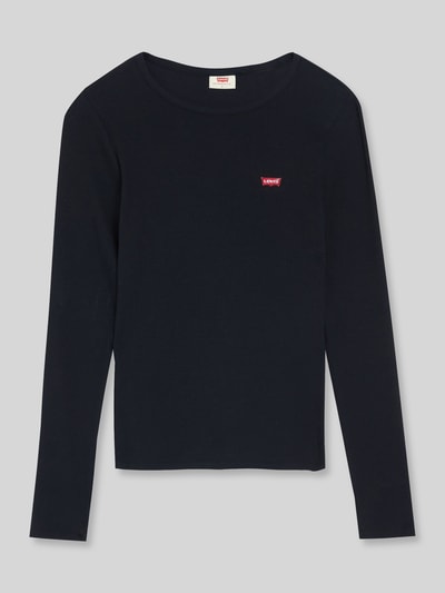 Levi's® Bluzka z długim rękawem o kroju slim fit z mieszanki bawełny z wyhaftowanym logo Czarny 1