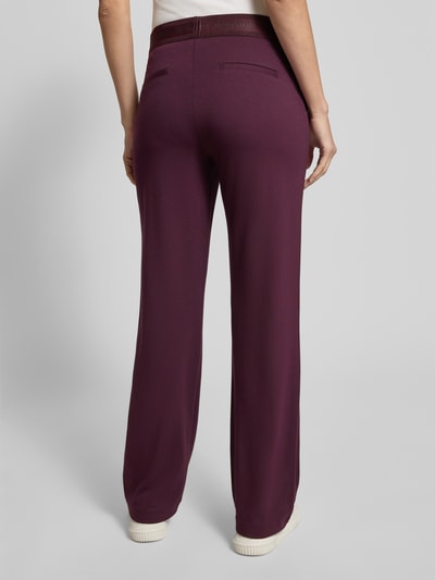 Milano Italy Stoffen broek met elastische band met logo Bordeaux - 5