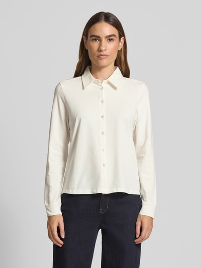 s.Oliver RED LABEL Regular fit overhemdblouse van katoenmix Offwhite - 4