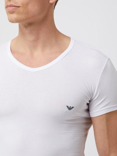 Emporio Armani T-shirt z bawełny w zestawie 2 szt. Biały 5