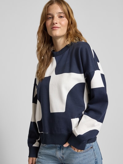 Tom Tailor Denim Regular fit sweatshirt van puur katoen Donkerblauw - 3