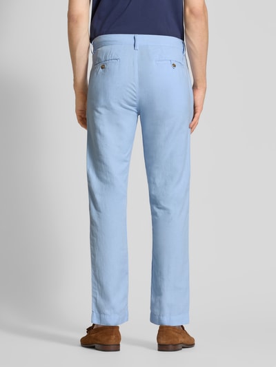 Polo Ralph Lauren Regular Fit Leinenhose mit Knopf- und Reißverschluss Hellblau 5