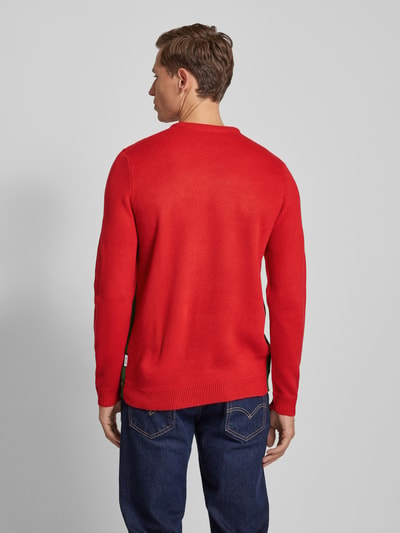 Only & Sons Gebreide pullover met ribboorden, model 'XMAS' Rood - 5