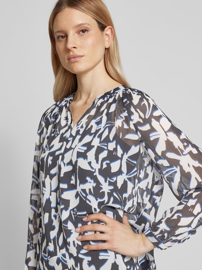 comma Blouse met all-over print Zwart - 3