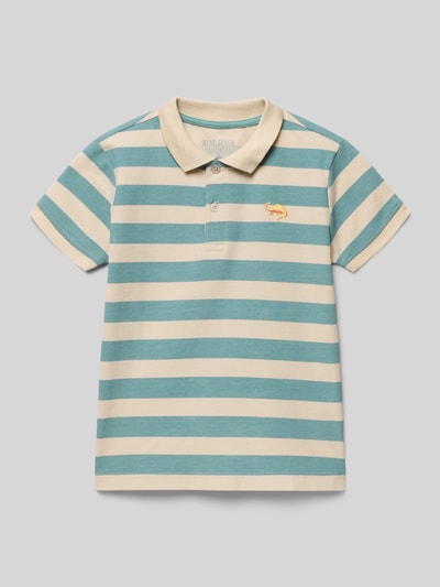Produktfoto, Poloshirt mit Stitching von Blue Seven, bawełna, krój regular fit, zapięcie na guziki, długość tyłu w rozmiarze 116: 46 cm, paski, miękka tekstura