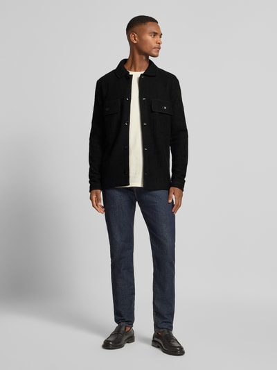 SELECTED HOMME Regular fit overhemdjack van zuivere wol, model 'NEALY' Zwart - 1