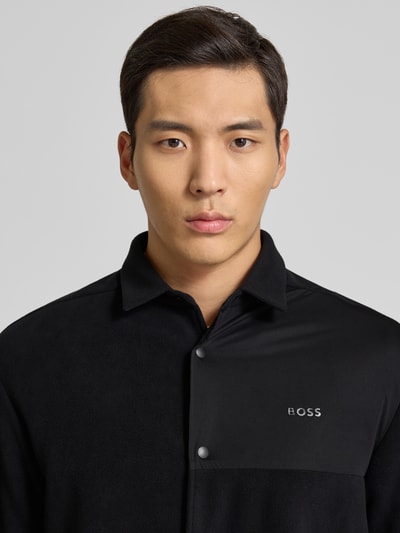 BOSS Green Kurtka z polaru o kroju regular fit z kieszeniami zapinanymi na zamek błyskawiczny model ‘ST_HOLE19’ Czarny 3