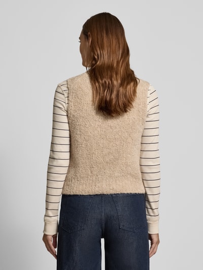 Marc O'Polo Regular Fit Strickweste aus Woll-Mix mit Alpaka-Anteil Stein 5
