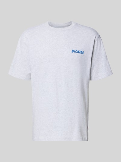 Produktfoto, Regular Fit T-Shirt mit Motiv-Print Modell 'DRY RIDGE' von Dickies aus reiner Baumwolle, Rundhalsausschnitt, meliertes Hellgrau