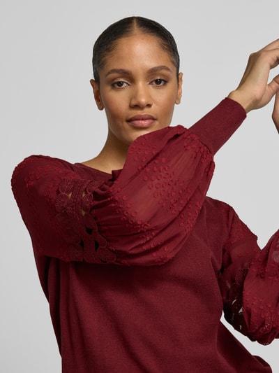 Apricot Strickpullover mit gerippten Abschlüssen Bordeaux 3