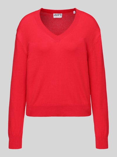 Jake*s Casual Pullover mit V-Ausschnitt Kirsche 2