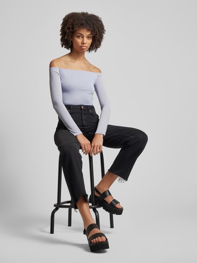 Gina Tricot Shirt met lange mouwen in off shoulder-look, model 'Tight' Lichtblauw - 1