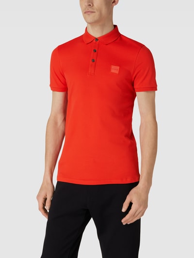 BOSS Orange Slim Fit Poloshirt mit Label-Detail Rot 4