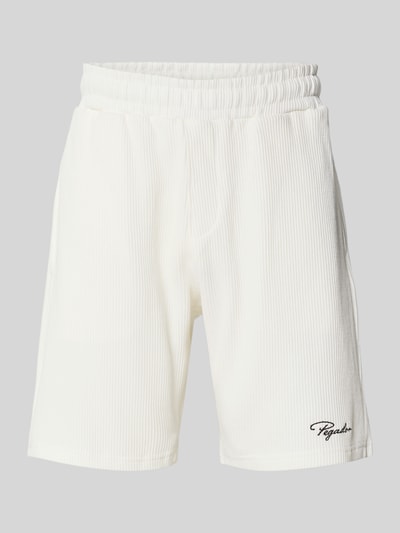 Produktfoto, Shorts mit Logo-Stitching und elastischem Bund von Pegador aus reiner merzerisierter Baumwolle in Reinweiß, Feinripp, Loose-Fit