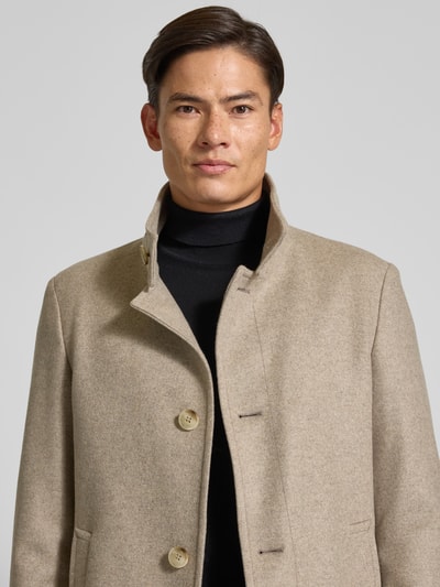 Strellson Regular fit lange jas met opstaande kraag, model 'Finchley' Beige - 3